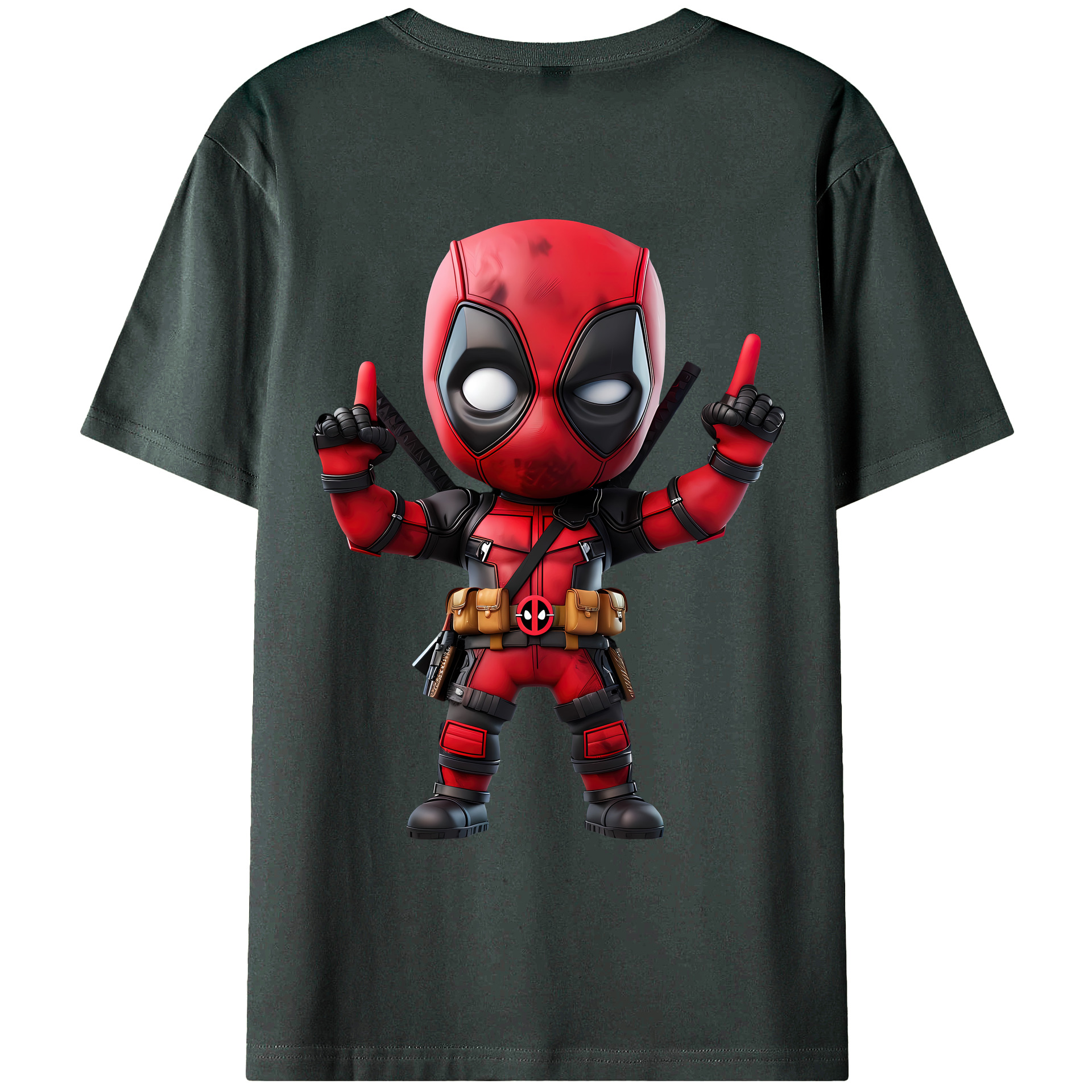 （画像用） Deadpool デッドプール 綿100％ メンズ半袖Tシャツ（バックプリント） 通気性